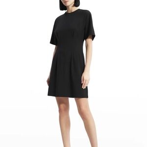Theory Albita Black Textured Fit & Flare Dress Size 4 ✨